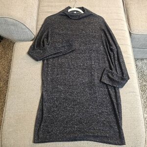 Antistar Heather Black Casual Soft Midi Longsleeve Neutral Dress Size Medium